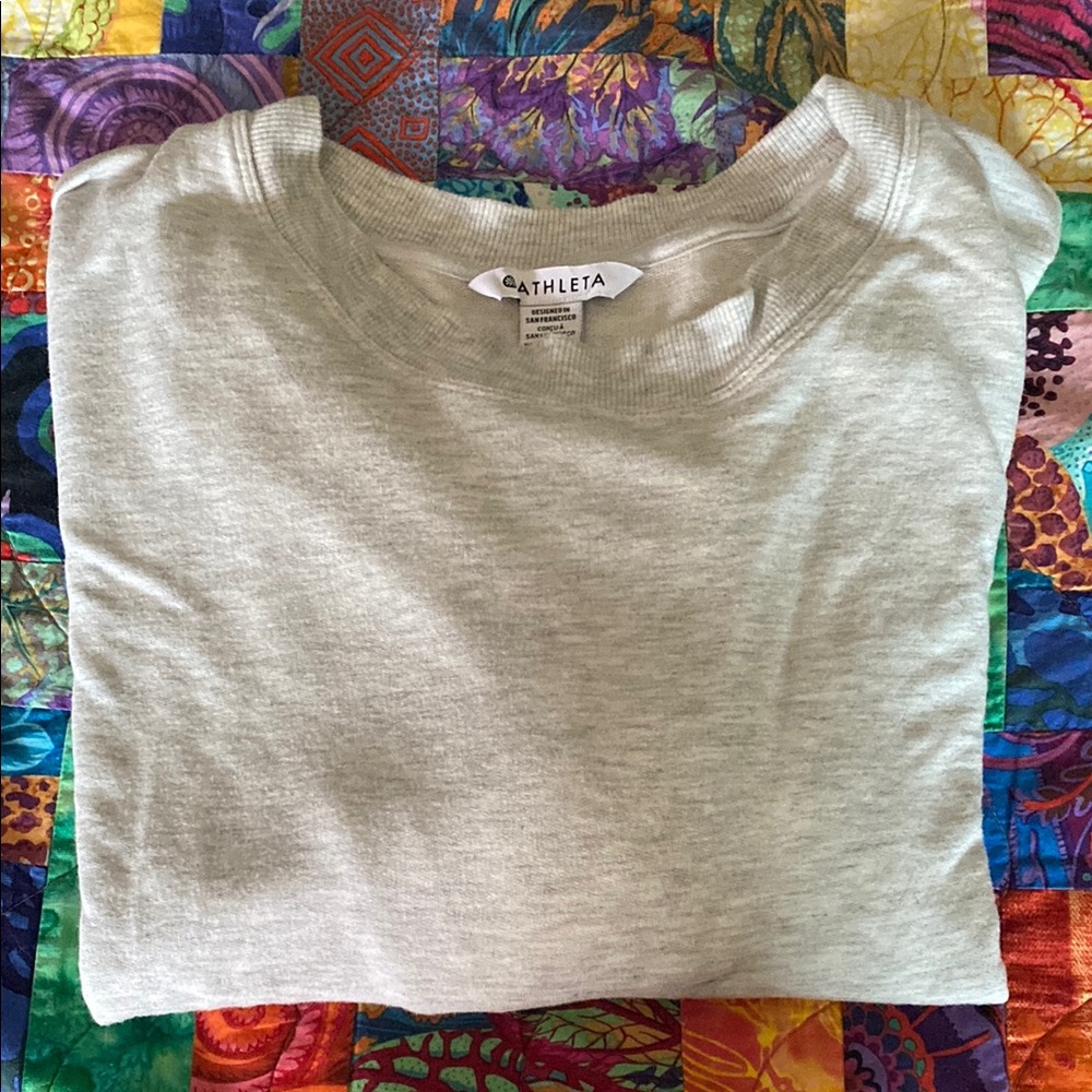 Athleta Light Gray Pullover criss cross back